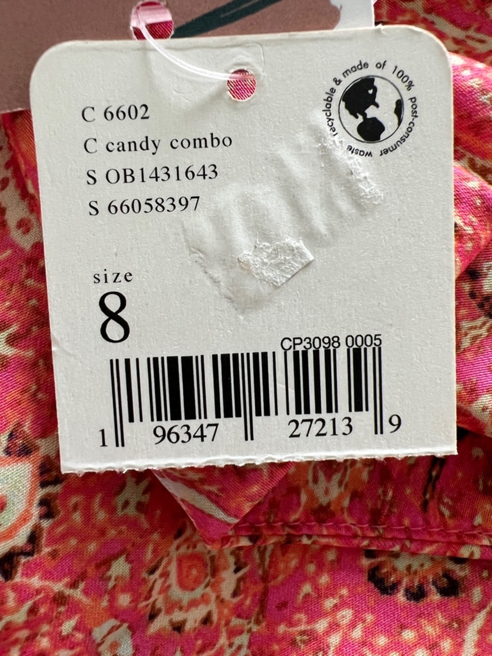Free People Pink Printed Two-Piece skirt set size 8 - Picture 7 of 8